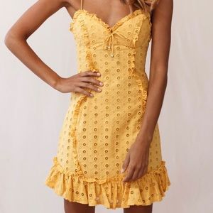 Selfie Leslie Pippa Embroidered Frill Trim Dress